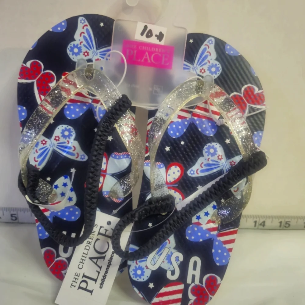 TCP BUTTERFLY GIRLS SANDALS/FLIP‎ FLOPS USA RED,WHITE AND BLUE VARIOUS SIZES